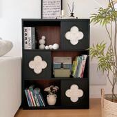 LUG复古木柜杂志柜家具实窄电视边柜立柜古法式 中四书叶草展示柜