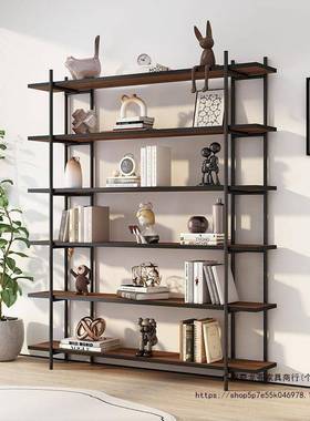 网红书架一体靠墙收架纳茶落地公室隔断具阳办台架81737子置物架