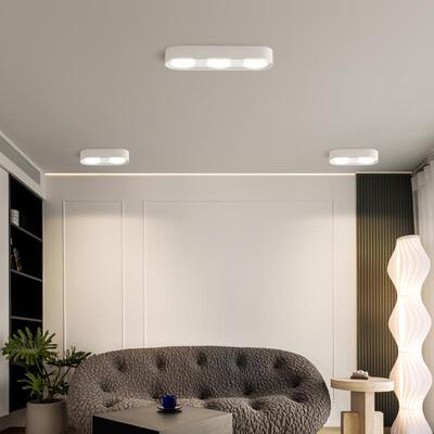 四头明装筒灯超无主灯MKI照约明设客厅简le薄d斗胆灯吸顶式计卧室