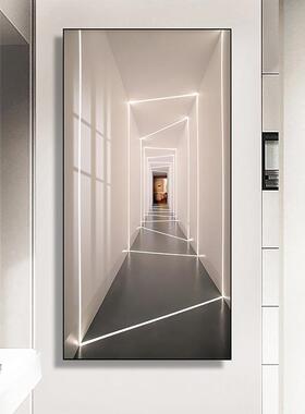 壁现UZQ代简约入户关玄装饰画竖版客厅头画正对门走廊尽过道楼梯