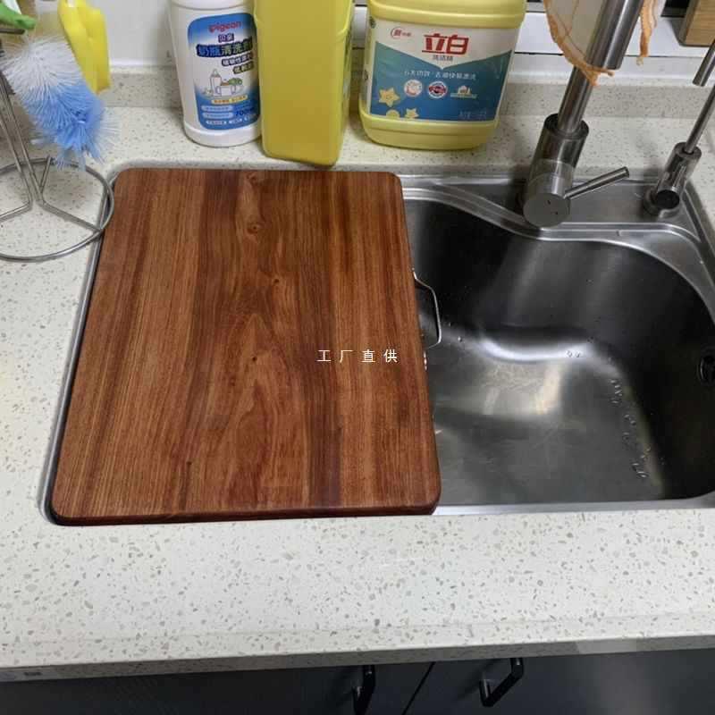 花梨木F87T857M砧板用水菜板卡位洗碗槽机高脚木案板厨房粘板实家