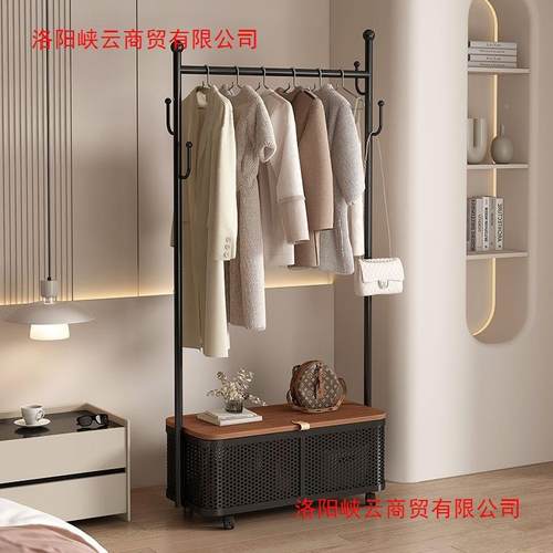 简易衣架奶油移衣动架家用卧GRO收室衣服帽落地纳立式简约挂衣架