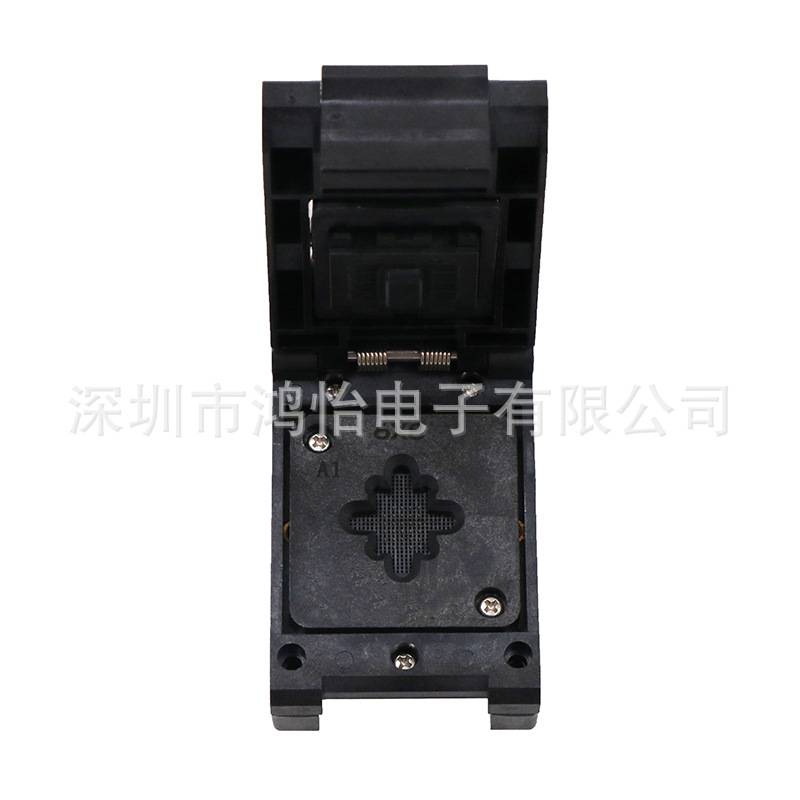 HMILU厂家现货flash芯片BGA24翻盖弹片老化测试座4*6W25Q64烧写座