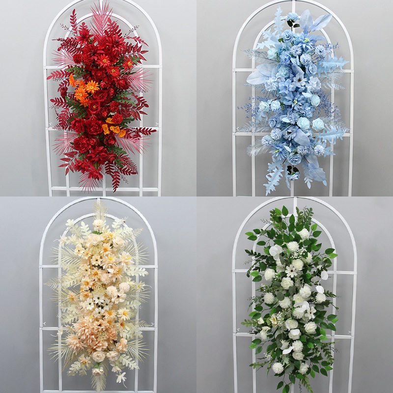 婚礼堂成品绢花路引背景挂花套系