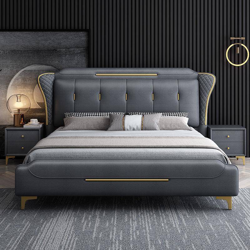 意式轻简双人RMS主床卧奢1.5m布艺床极卧室储物婚床科技布实木软