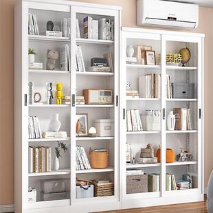 书985房展轻奢门移书柜客厅玻门示柜铁艺儿童书架落地收璃纳柜