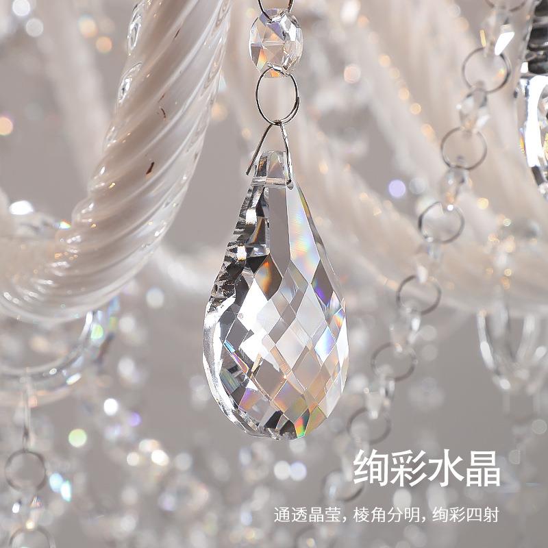 法NON式新款墅吊灯轻大奢水晶复式客厅廷感气挑空挑别高设计宫师