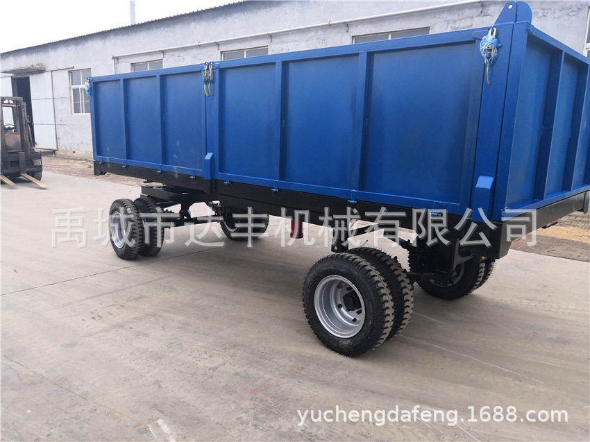 高栏板运粮自卸拖车 农村合作社运粮专用车 大马力拖斗制造厂家