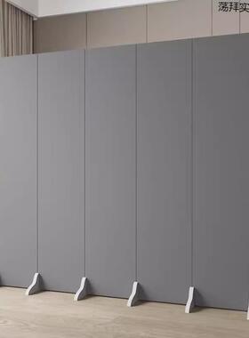 纯白色灰色米黄色屏风移断客JKZ厅折叠动家用玄隔关办公折室屏木