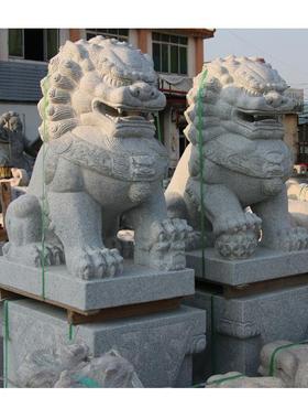 北京传统石子雕刻-大理OZL石古雕塑-林建狮大园门装饰摆件