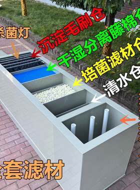 大型鲤鱼池过滤器庭258院下埋隐藏沉淀拔管底PP塑料滤防锦式腐过