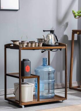 移动木车OBP茶台水壶一体茶盘茶具实茶桌家烧用茶带轮泡茶台阳台