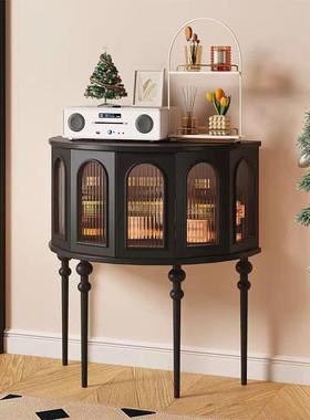 法式圆玄关黑色半装客饰柜厅JBA沙发边柜置物架头走廊复古尽展示