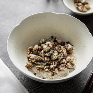 绩然日式 瓣碗汤面复古风陶瓷H1582碗米饭花碗高颜值店餐具沙拉碗