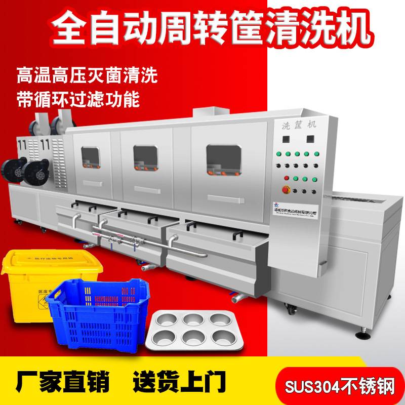 大型火腿模具洗箱机 无菌料筐清洗机 设计防护装置筐子清洗线