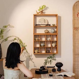 示实木壁WHW挂置物架博搁古架饰新中式挂墙展架子多宝阁创意壁板