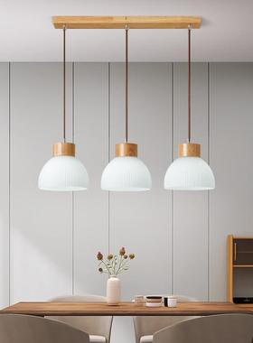 餐厅灯吊三头约原木餐桌简台灯2025年新款个性创意床头TSP吧中山