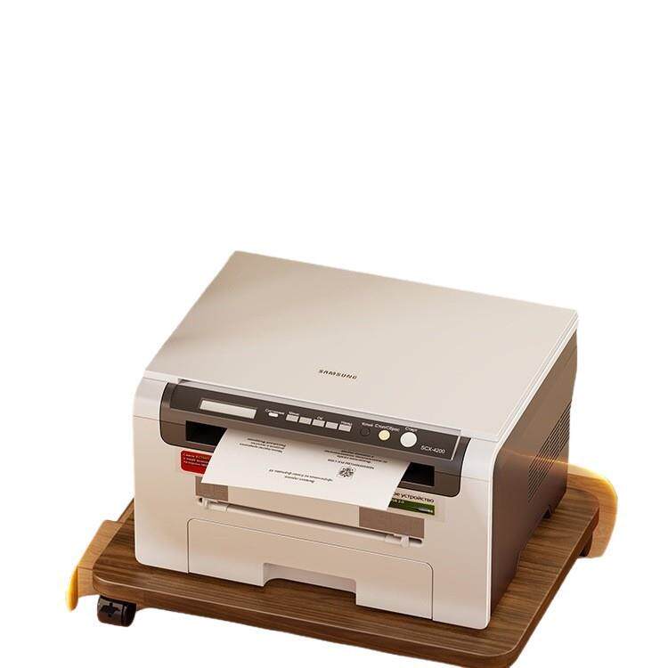 实木打印机置物落架地办收SIN公室工位改复印造机放置可移动纳架