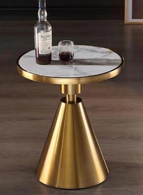 轻奢边几小圆小茶几现桌代客厅发侧边柜沙NNP床头几简约岩板边角