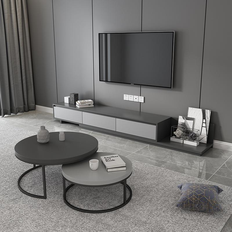 ?几岩板茶厅电视柜组合客家118-电视用简可约现代小户型伸缩地台