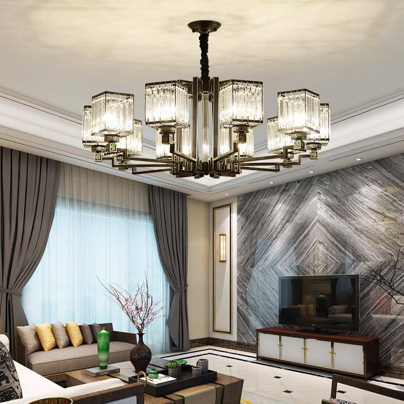 新中晶吊灯式大气客厅LSY-2308E水D创灯具饭店意别墅复式楼大厅轻