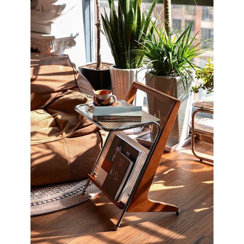 yhu轻移动黑色茶几中复落奢CGE地古小桌沙发床头柜置物创边意玻璃