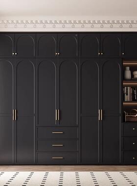 法式复古EAJA衣NF级实木衣柜家纳用卧室客厅小型简户约收储物柜大