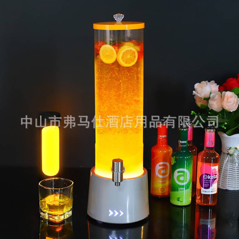 扎啤酒炮带龙头2L可乐桶容器酒炮酒吧3升果汁桶扎啤机发光酒桶