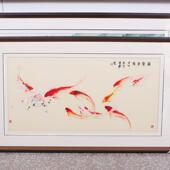 纯工新手款 精品苏州刺绣画VEI关富国有余系列苏绣成品玄挂画装 饰