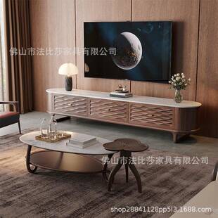 黑胡桃木茶B63金几电视柜新中式 乌木木实茶现几电视柜组合代简约