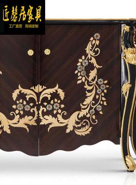 亚大历山家具欧别式玄关柜新古典绘手OIN彩绘隔断墅客厅餐边柜家