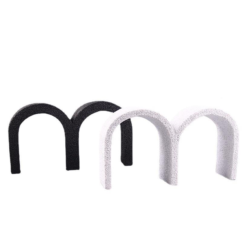 QBC板现售代简约欧式几何M形字母黑白饰摆件书镇样房楼处软装品摆