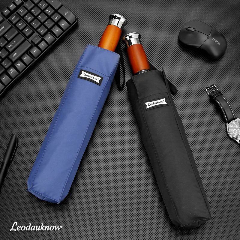 欧YSN士多娜三10骨风加大双层原木手柄1.2阳5米折全自抗动雨伞遮