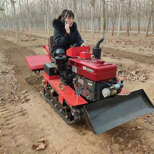 自走式小型履式带微耕QVI机大力马旋耕机坐大乘棚起垄培土开沟机