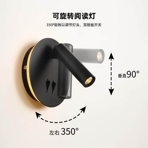 现货床工头e阅读壁灯酒店程客房TPD卧室床头背光氛围灯ld阅读具