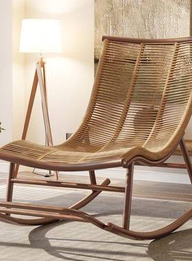 摇摇椅台躺椅园花阳家用休闲藤人椅懒人老椅户IPP外大人庭院藤编