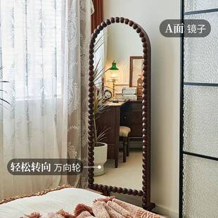 一法式 中风复A664穿衣架古全身镜杂志书两用落地穿衣镜古可旋转带