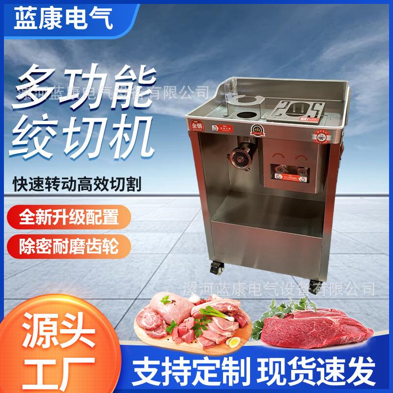 商用电动立式绞肉机一体机多功能鲜肉切片切丝绞碎机小型灌肠机