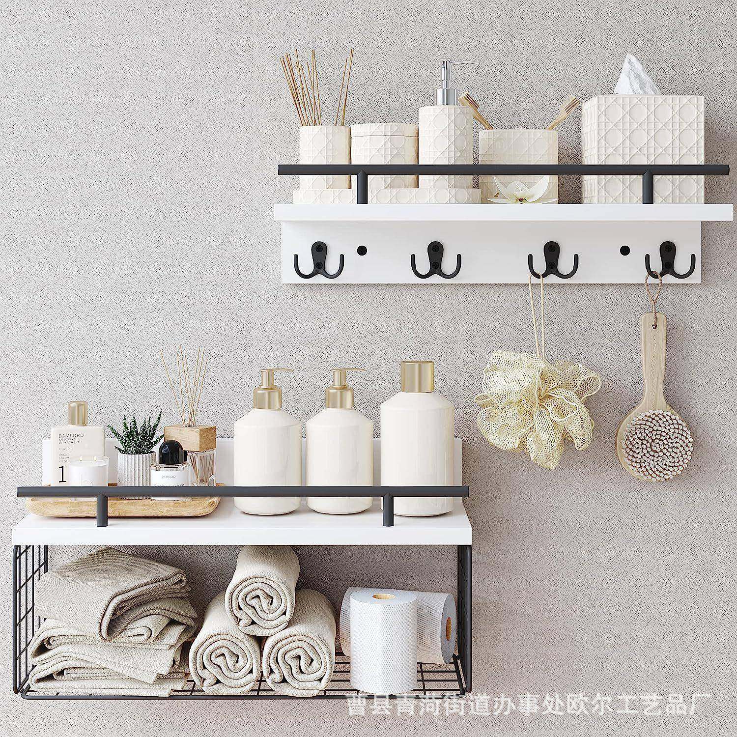 实木式白储色墙架厨房调OE112628料收纳架卫生壁间洗漱用品挂物架,收纳整理,书桌收纳置物架,淘宝优惠券,粉丝福利购,淘宝优惠卷