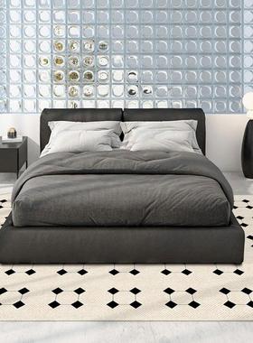 QTC22072欧式毯复古格子床地长条垫子卧室地毯客厅沙发防茶几地毯