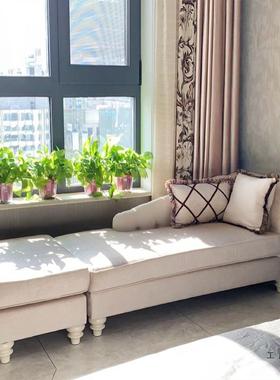 欧式贵妃人椅布艺拆小户型卧室贵妃榻沙发可洗阳台休闲VLU躺懒沙