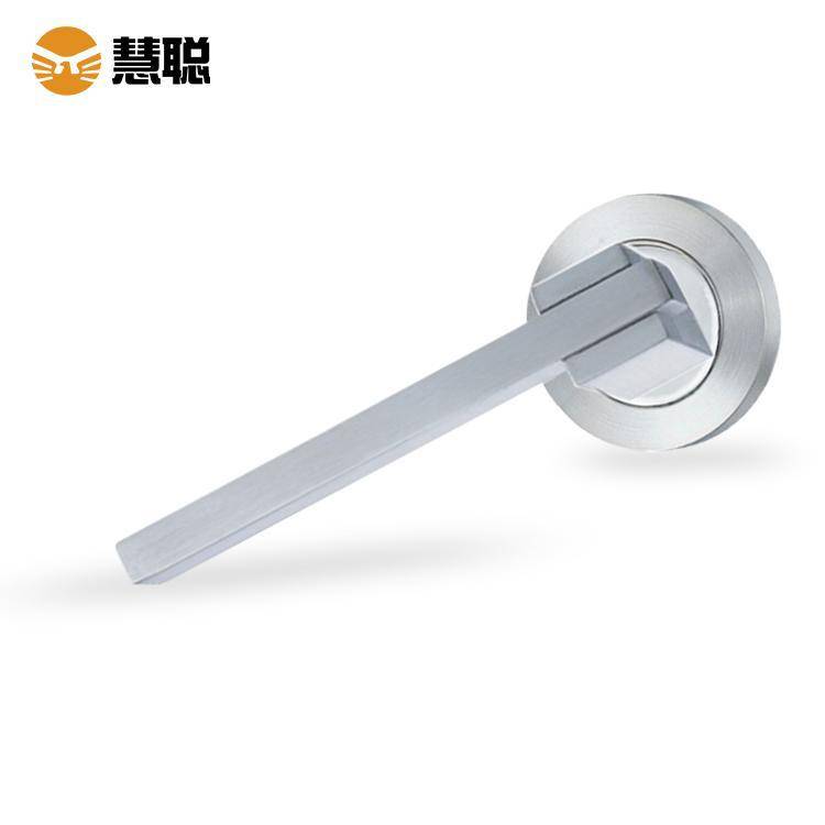 慧聪304不锈钢分体锁HC3042执手锁方盖圆盖室内门锁办公门锁