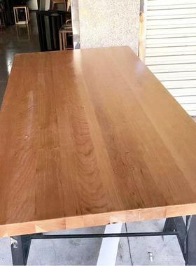 工厂白蜡木板HCW茶桌实木桌大板樱桃木书桌面美板北黑桃木胡餐桌