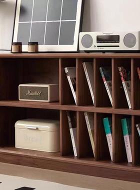 GIU北美黑胡桃收木代电视柜简约现客厅书柜家用落地储物柜柜纳展