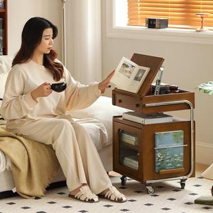 实木古床车头柜机器人小推卧收纳VIE柜置室物架复古中边几客厅杂