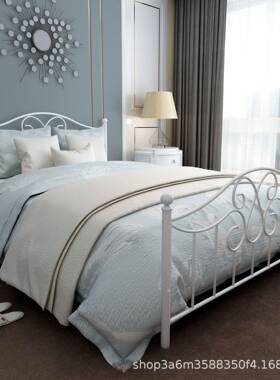 简约成人单TKZ铁架床寓儿酒店铁艺床家用小户型公1.5米童层床