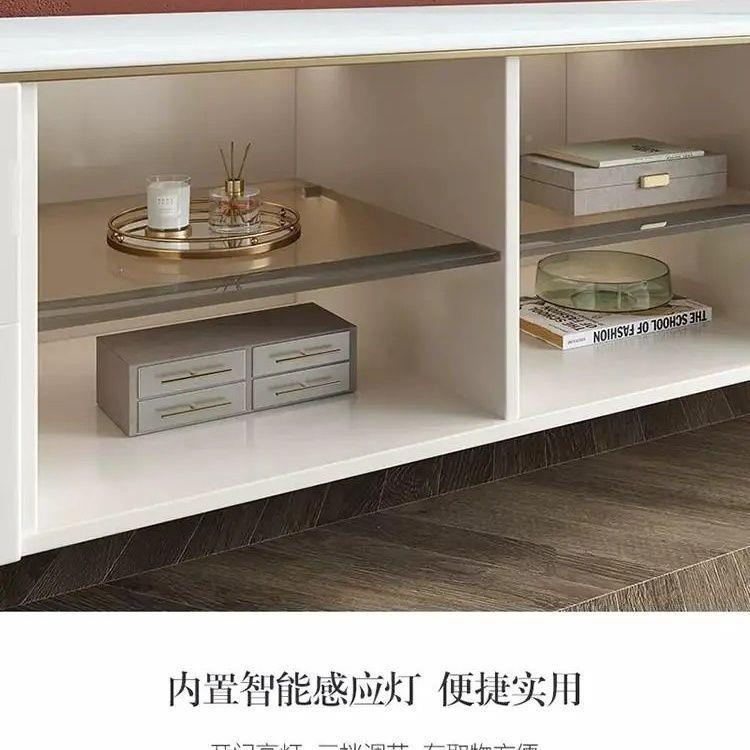 现代板岩实木VU柜电视柜客厅小户型地现长代简约电视柜款家茶几轻