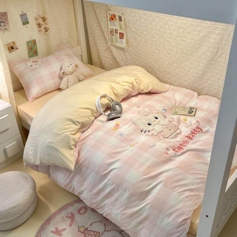 新品可卡通学宿舍床上生三爱202500件套女生寝室单人被被套子床垫
