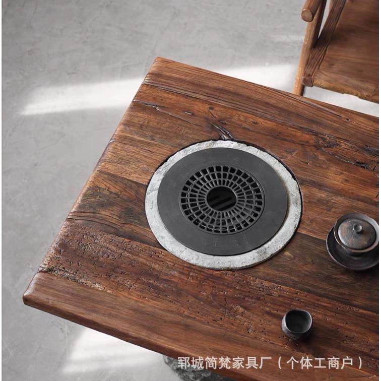 北老榆木茶桌长方形围炉茶态桌家用实木炭方火炉煮烧水壶WYT茶几,商业/办公家具,茶台/茶桌,淘宝优惠券,粉丝福利购,淘宝优惠卷