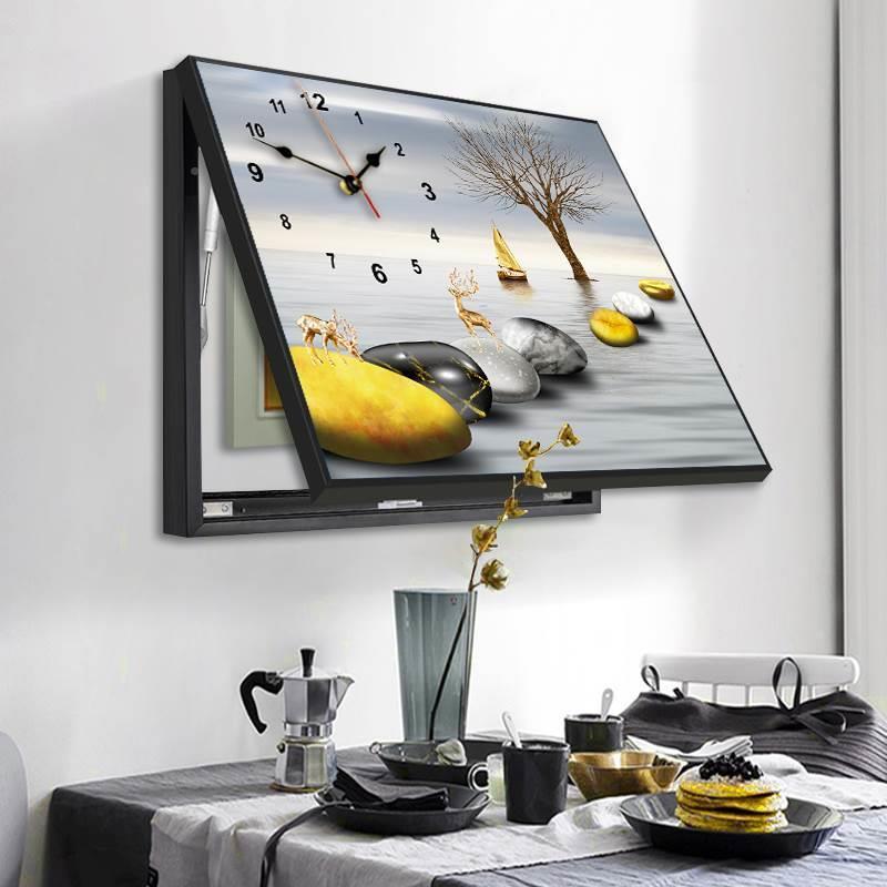 表装饰画遮挡箱带钟表欧式壁画现代简意BQotherB约配电箱电箱免打